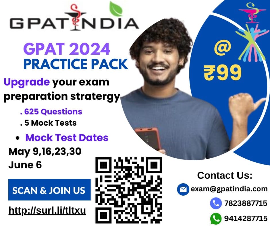 Participate in GPAT 2024 Practice Test on May and June months by GPATINDIA