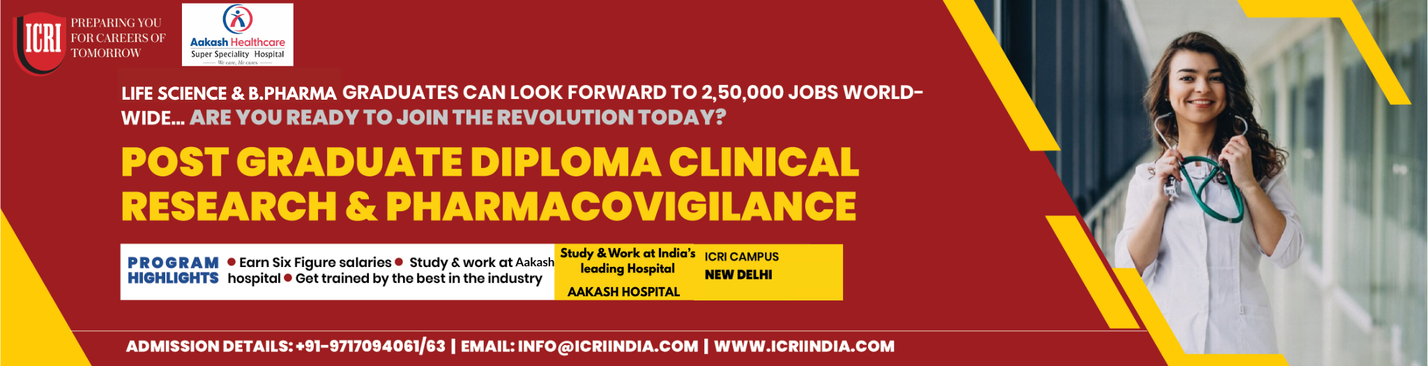 Admission Open for PG Diploma in Clinical Research
