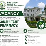 Vacancy for MPharm/ MSc/ BPharm/ BSc in Pharmacology Graduates as Consultant (Pharmacy) at North Eastern Institute of Ayurveda & Homeopathy, Shillong