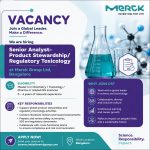 Vacancy for Master’s in Chemistry/ Toxicology/ Pharma Graduates as Senior Analyst- Product Stewardship/ Regulatory Toxicology at Merck Group Ltd, Bangalore