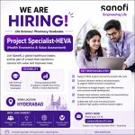 Vacancy for Life Science/ Pharmacy Graduates as Project Specialist-HEVA at Sanofi ltd, Hyderabad