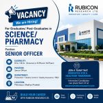 Vacancy for Graduates/ Post-Graduates in Science/ Pharmacy as Senior Officer at Rubicon Research ltd, Pithampur