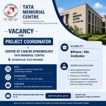 Vacancy for BPharm/ BSc Graduates as Project Coordinator at Tata Memorial Centre, Centre of Cancer Epidemiology, Kharghar, Navi Mumbai
