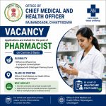 Vacancy for BPharm/ DPharm Graduates as Pharmacist at Office of Chief Medical and Health Officer, Rajnandgaon, Chattisgarh