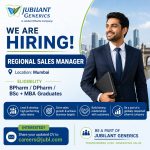 Vacancy for BPharm/ DPharm/ BSc+MBA Graduates as Regional Sales Manager at Jubilant Generics ltd, Mumbai