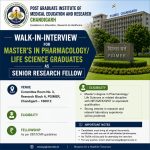 Walk-in-interview for Master’s in Pharmacology/ Life Science Graduates as Senior Research Fellow at Post Graduate Institute of Medical Education and Research, Chandigarh