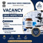 Vacancy of Drug Inspector for Bachelor’s in Pharmacy or Pharmaceutical Science or Medicine with Specialization in Clinical Pharmacology/ Microbiology at Union Public Service Comission