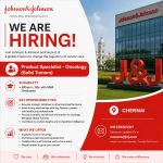 Vacancy for BPharm/ BSc with MBA Graduates as Product Specialist-Oncology (Solid Tumors) at Johnson & Johnson ltd, Chennai