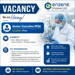 Vacancy for MSc/ MPharm Graduates as Senior Executive-IPQA at Enzene ltd, Pune