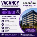 Vacancy for BPharm/ MPharm Graduates as Pharmacovigilance Services Associate at Accenture ltd, Bengaluru