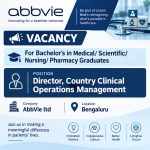 Vacancy for Bachelor’s in Pharmacy/Medical/ Scientific/ Nursing Graduates as Director, Country Clinical Operations Management at AbbVie ltd, Bengaluru