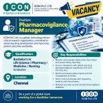 Vacancy for Bachelor’s in Life Science/ Pharmacy/ Medicine/ Nursing Graduates as Pharmacovigilance Manager at Icon PLC ltd, Chennai