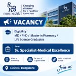 Vacancy for MD/PhD/ master’s in pharmacy/ Life Science Graduates as Sr. Specialist-Medical Excellence at Novo Nordisk, Bangalore