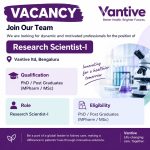 Vacancy for PhD/ Postgraduates (MPharm/MSc) as Research Scientist-I at Vantive ltd, Bengaluru